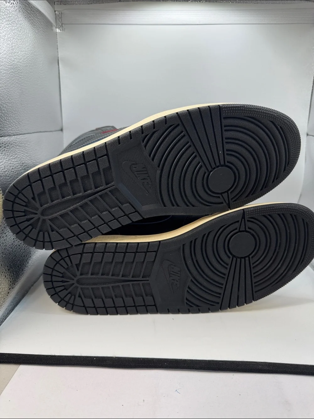 Nike Black and White Sneaker Interior with Size Tag